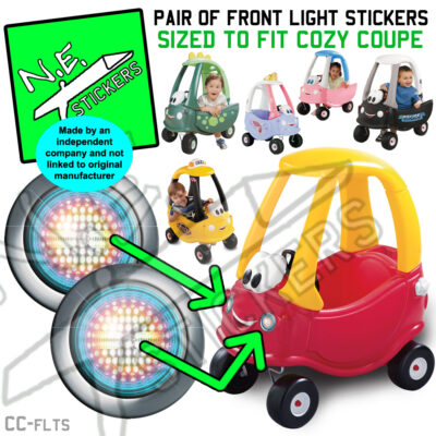 Front Headlight stickers SIZED TO FIT 30th Anniversary Little Tikes Cozy Coupe
