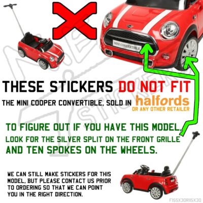 Back / Rear Number Plate sticker to fit Rollplay MINI COOPER Pushbuggy - Image 2