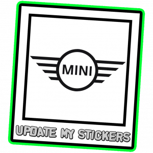 BMW MINI Logo with "Update My Stickers" underneath