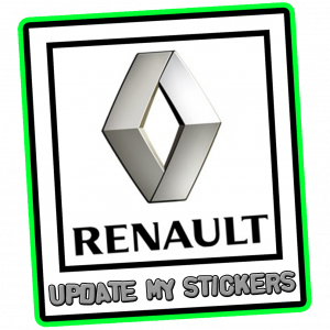 REnault Logo with text underneath saying Update my Stickers