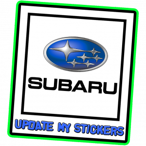 Subaru Blue Star Logo with Update My Stickers Underneath