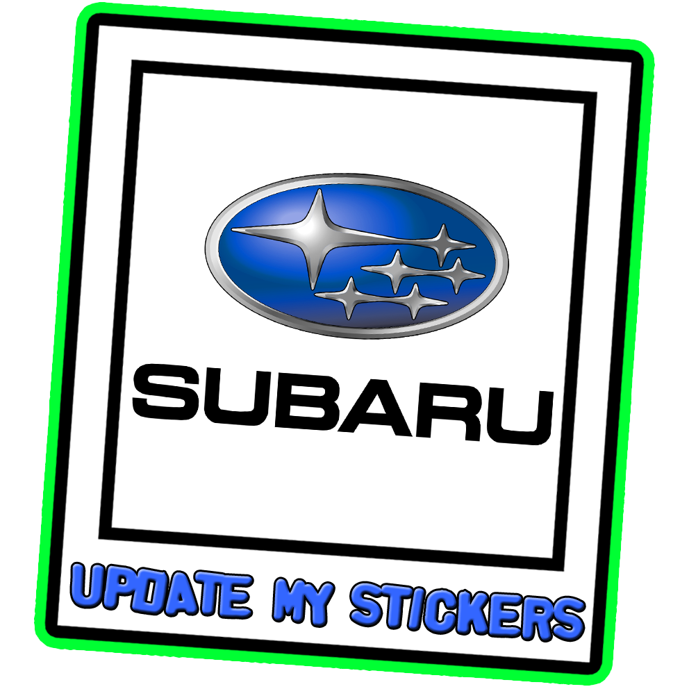 Subaru Blue Star Logo with Update My Stickers Underneath