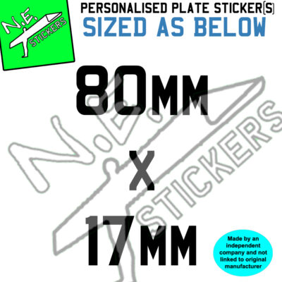 80x17mm Kids number plate sticker