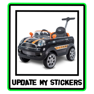 Link to stickers for black and orange mini with parent push handle.