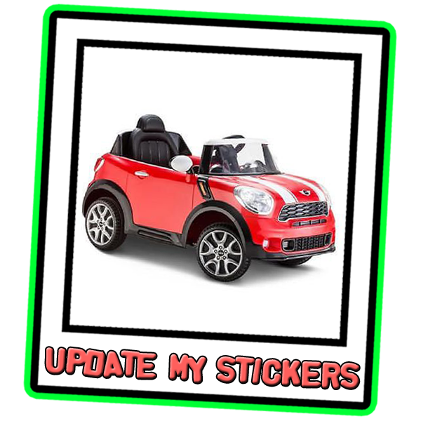 Stickers SIZED TO FIT 6V MINI Paceman by Avigo KidTrax.