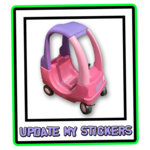 Image shows a pink sit-in car with a purple roof and no doors, manufactured by smoby