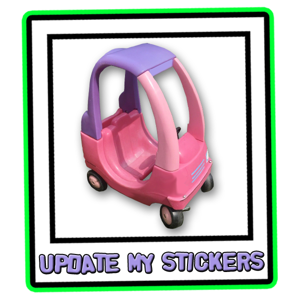 Image shows a pink sit-in car with a purple roof and no doors, manufactured by smoby