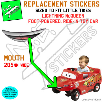 Lightning McQueen mouth sticker for kids Foot-To-Floor toy car