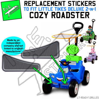 Left & Right Front Grille stickers to fit Little Tikes 2-in-1 Deluxe Cozy Roadster