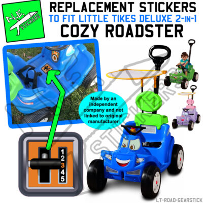 Gear Shift Stick Sticker Decal sized to fit Little Tikes Cozy Roadster