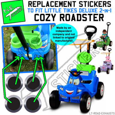 Exhaust pipe stickers for Little Tikes Cozy Roadster