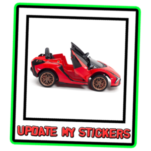 Red Riiroo Lamborghini Sián 12v stickers from N.E.stickers