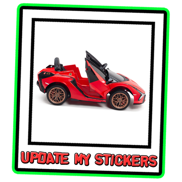 Red Riiroo Lamborghini Sián 12v stickers from N.E.stickers