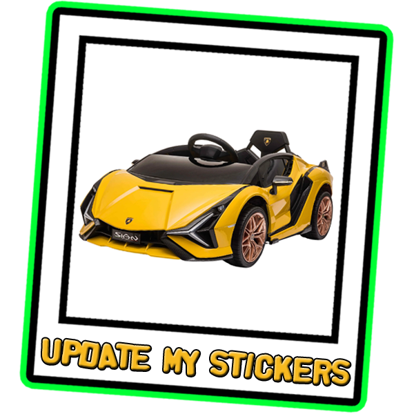 Yellow Riiroo Lamborghini Sián 12v stickers from N.E.stickers