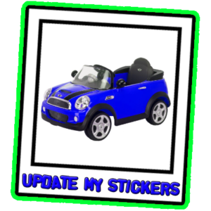 Blue Rollplay mini cooper s replacement stickers