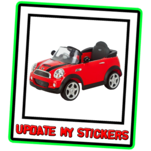 Replacement stickers to fit Rollplay red 6v mini cooper