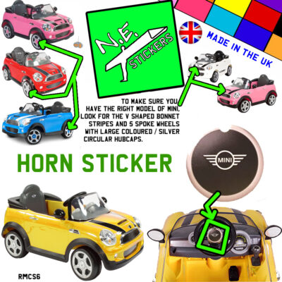 Horn sticker to fit Rollplay 6V MINI Cooper S