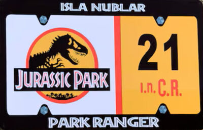 Jurassic Park Number Plate sticker for Little Tikes Cozy Truck.