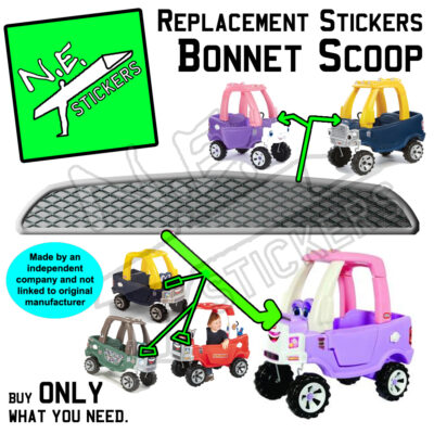 Bonnet scoop replacement sticker for Little Tikes cozy Truck