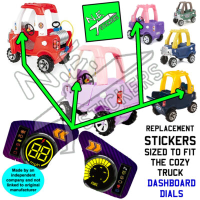 Dash Dials replacement stickers for Little Tikes cozy Truck