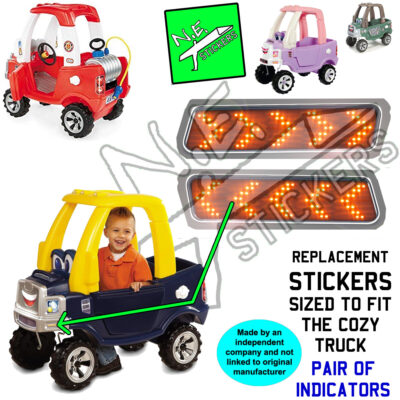 Pair of Indicator replacement stickers for Little Tikes cozy Truck