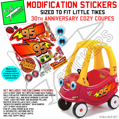 Lightning McQueen Sticker Set TO FIT Little Tikes™ 2017+ Cozy Coupe®