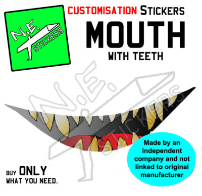Monster mouth sticker with spiky teeth - suitable for Little Tikes Cozy coupe
