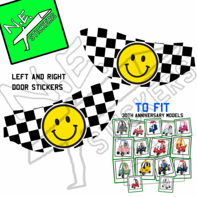 SMILEY DOOR STICKERS FOR COZY COUPE